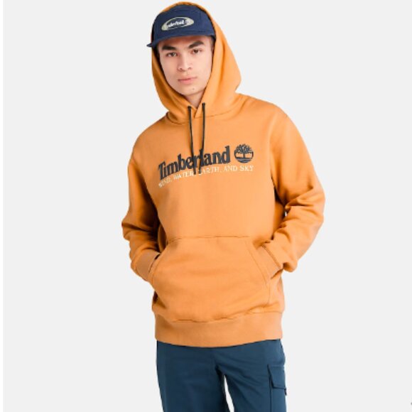 Timberland Wind Water Earth Sky Hoodie Sweatshirt Fleece Tree Logo Size XL - Picture 2 of 14